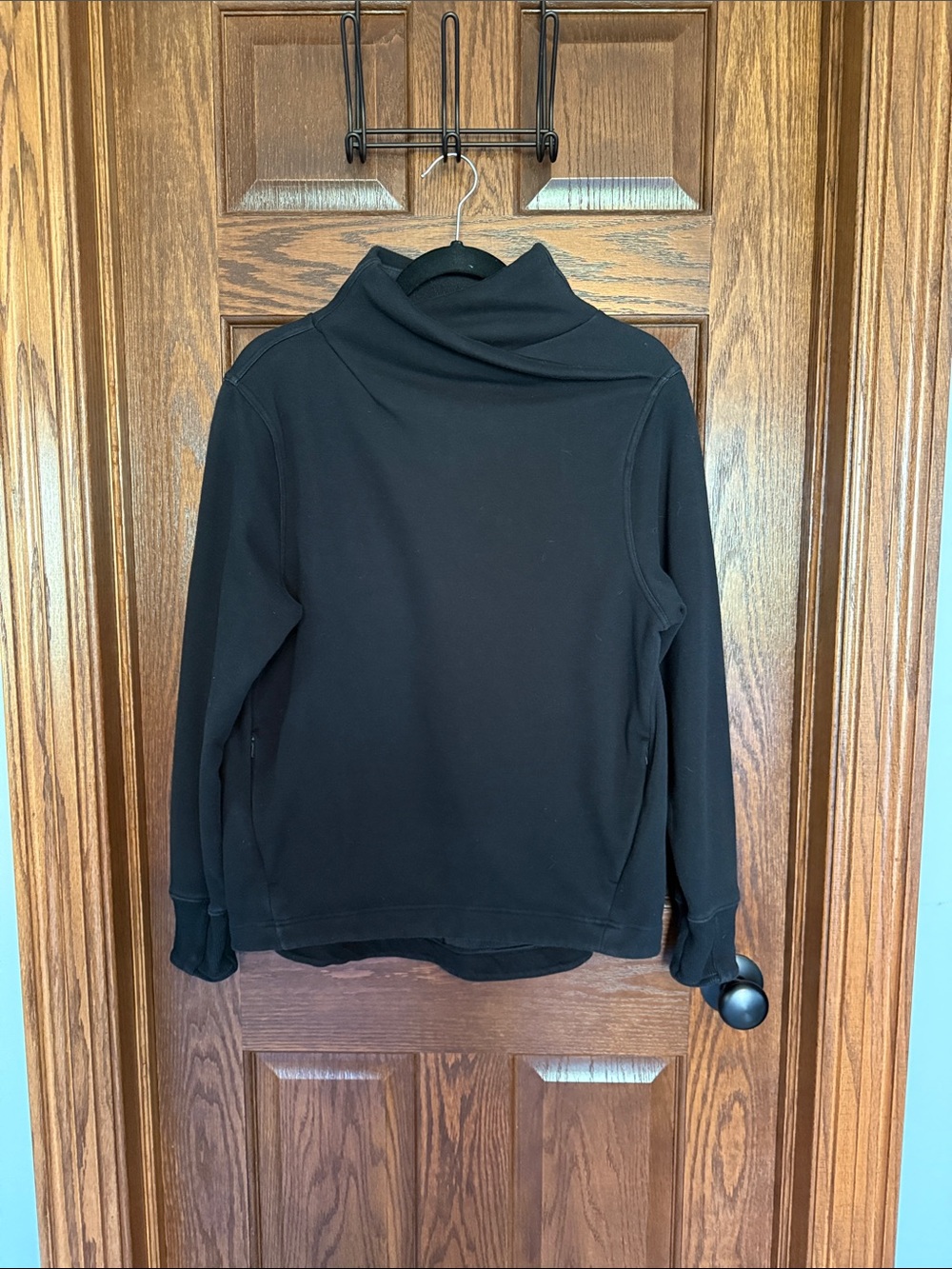 Athleta Black Funnel Neck Fleece Pullover
